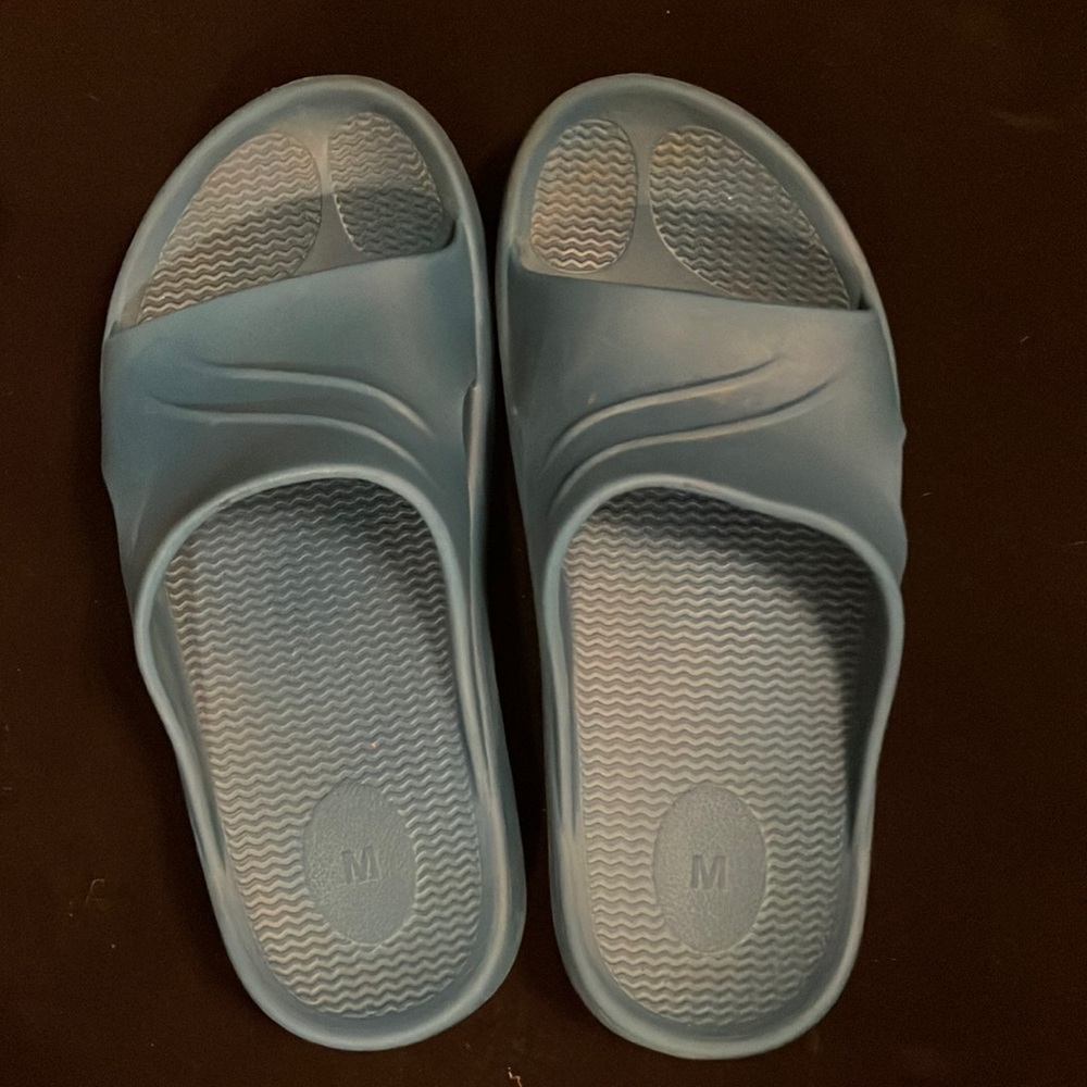 Light Blue Slide Sandals